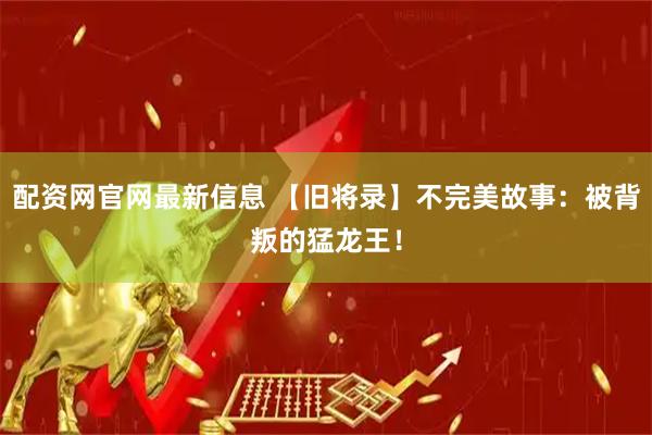 配资网官网最新信息 【旧将录】不完美故事：被背叛的猛龙王！