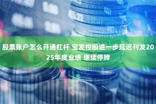 股票账户怎么开通杠杆 宝发控股进一步延迟刊发2025年度业绩 继续停牌